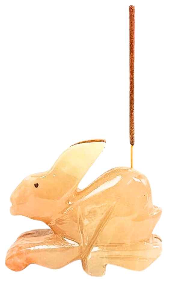 Holder d'encens de lapin Onyx - 8x6cm
